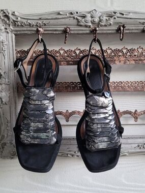 MARNI Suede Platform Sandals With Wood Heel Slingback Sandals